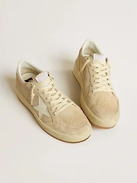 Women's Ball star beige suede with white leather and heel tab