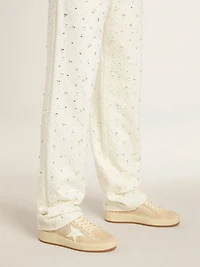 Women's Ball star beige suede with white leather and heel tab