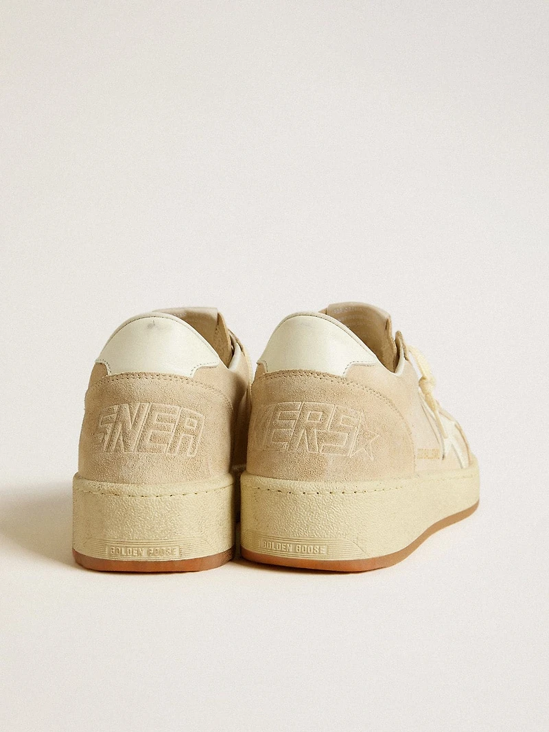 Women's Ball star beige suede with white leather and heel tab