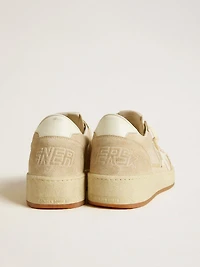 Women's Ball star beige suede with white leather and heel tab