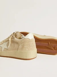 Women's Ball star beige suede with white leather and heel tab