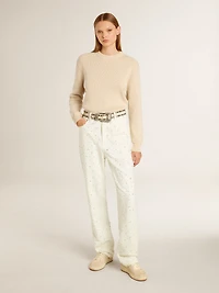 Women's Ball star beige suede with white leather and heel tab