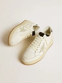 Women's Ball star with ice-gray suede and glossy black leather heel tab