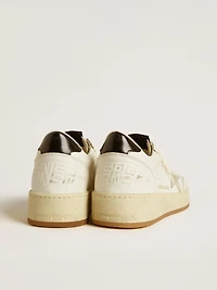 Women's Ball star with ice-gray suede and glossy black leather heel tab