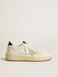 Women's Ball star with ice-gray suede and glossy black leather heel tab