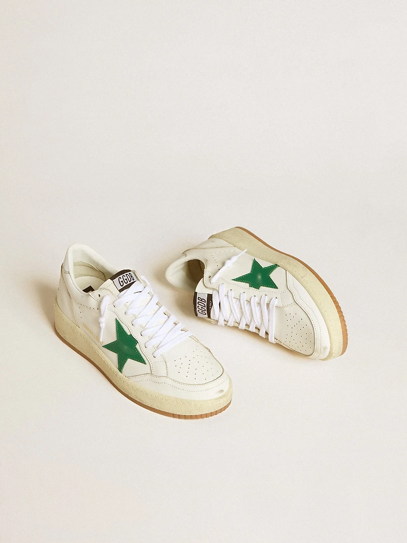 Women's Ball star with green leather and metallic heel tab