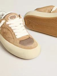 Women's Space-Star Cube tobacco suede with perforated star