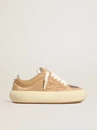 Women's Space-Star Cube tobacco suede with perforated star