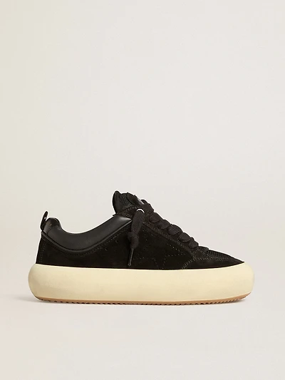 Women's Space-Star Cube black suede with perforated star