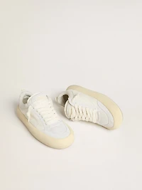 Women's Space-Star Cube white leather with perforated star