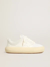 Women's Space-Star Cube white leather with perforated star