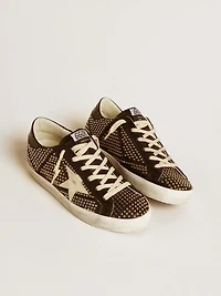 Women’s Super-Star studded black nappa with white leather star