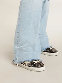 Women’s Super-Star studded black nappa with white leather star