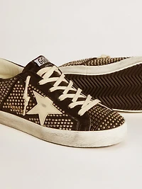 Women’s Super-Star studded black nappa with white leather star
