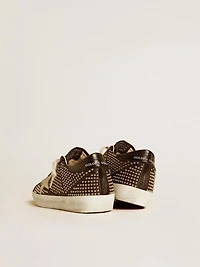 Women’s Super-Star studded black nappa with white leather star