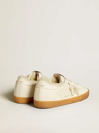 Super-Star white nappa with suede star and shearling lining