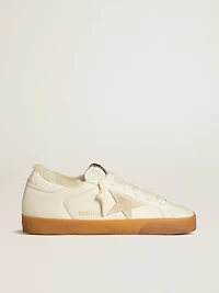 Super-Star white nappa with suede star and shearling lining