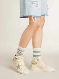 Women's Sky-Star leather with light blue star and white heel tab