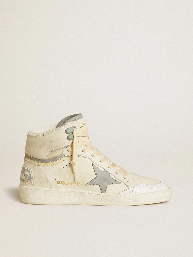 Women's Sky-Star leather with light blue star and white heel tab