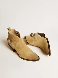 Patty ankle boots sand-colored waxed suede