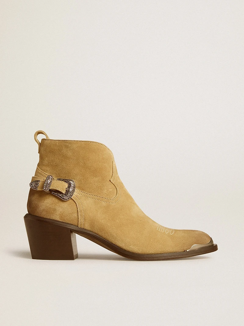 Patty ankle boots sand-colored waxed suede