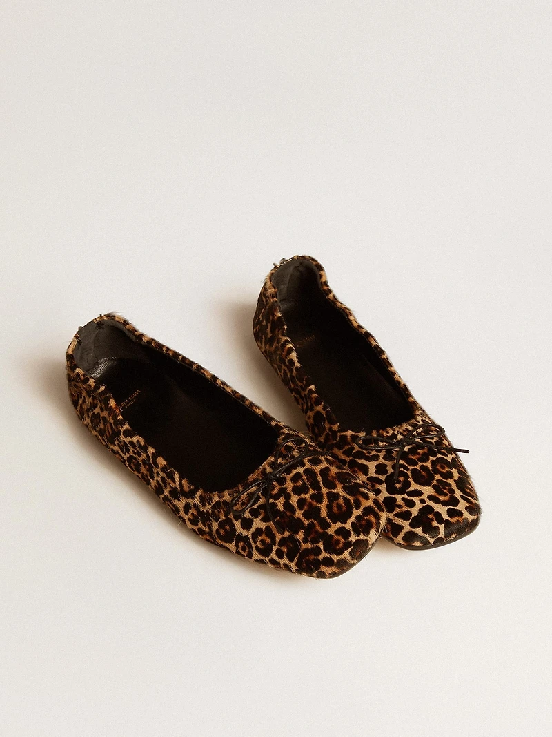 Amy ballet flats beige leopard-print pony skin