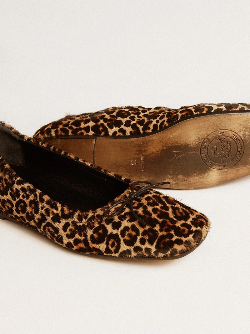 Amy ballet flats beige leopard-print pony skin
