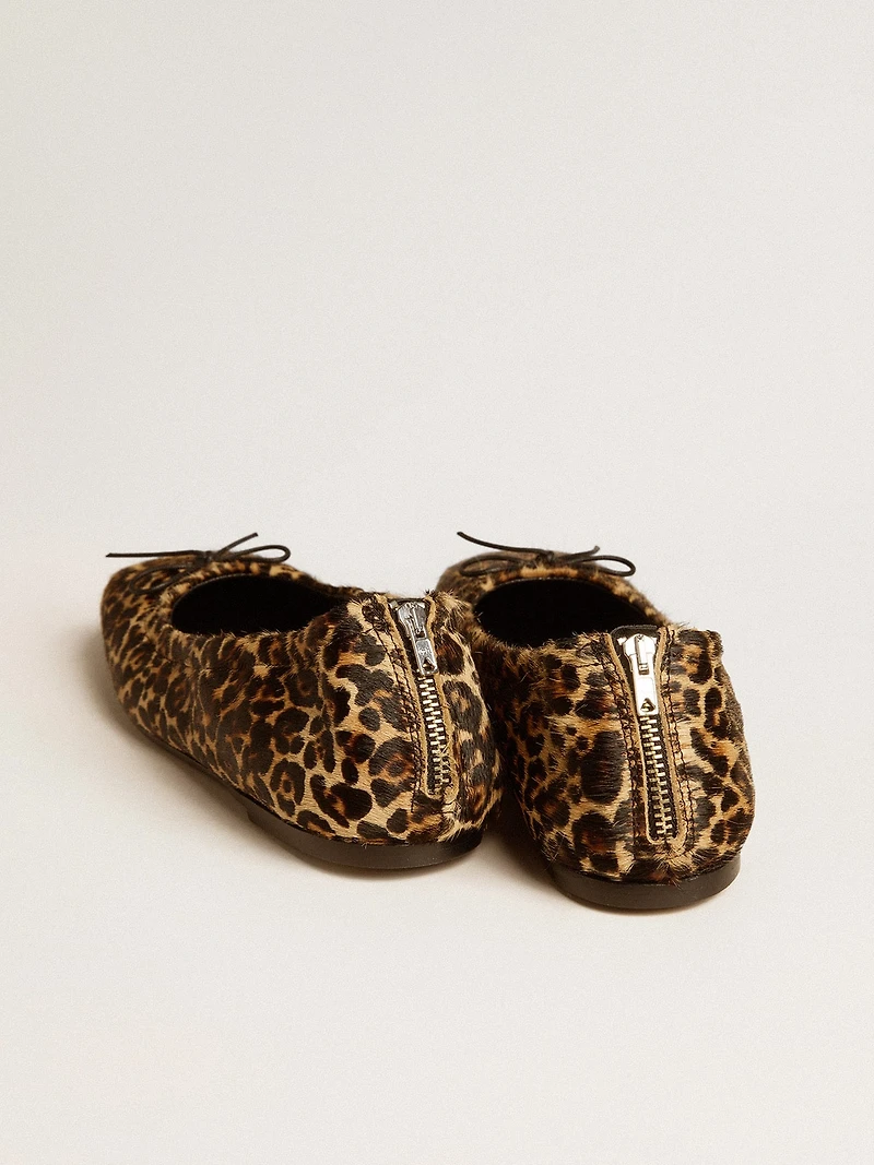 Amy ballet flats beige leopard-print pony skin