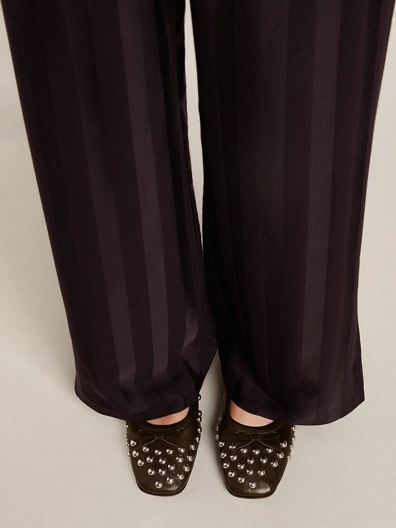 Amy ballet flats black nappa leather with silver colored studs