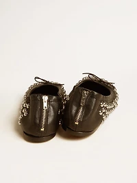 Amy ballet flats black nappa leather with silver colored studs