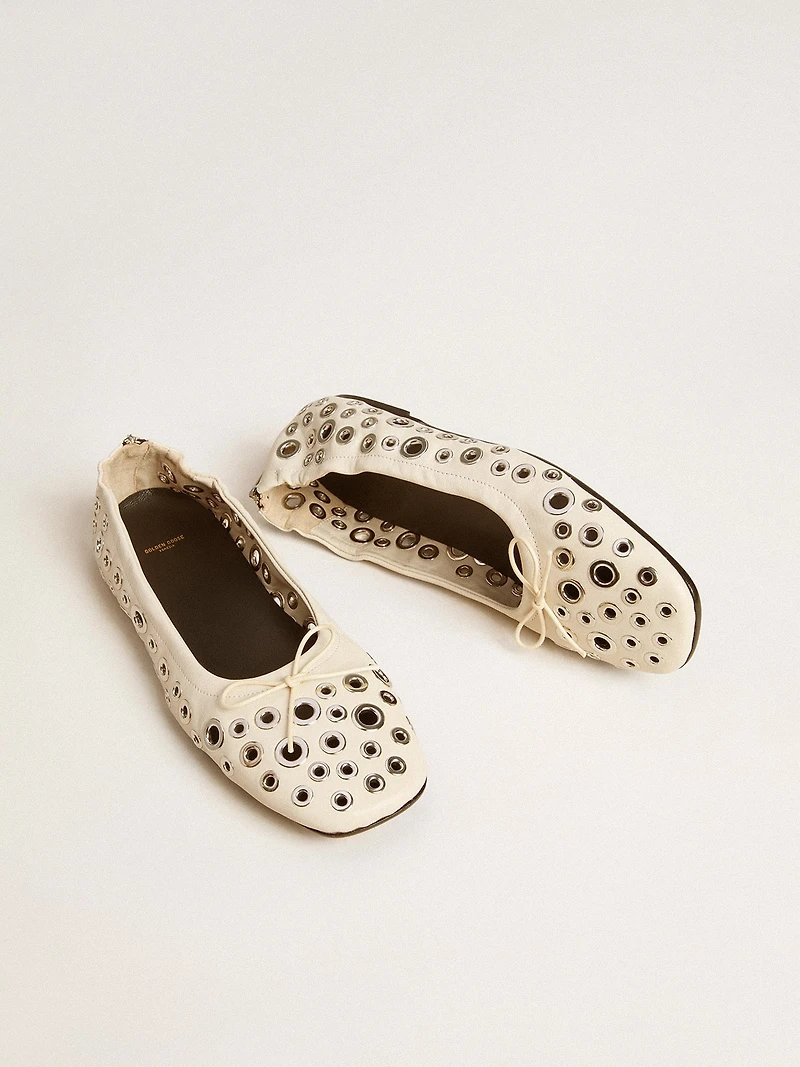 Amy ballet flats nappa leather with silver colored studs