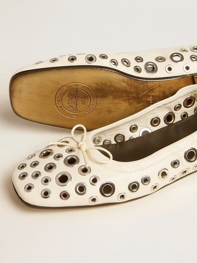 Amy ballet flats nappa leather with silver colored studs