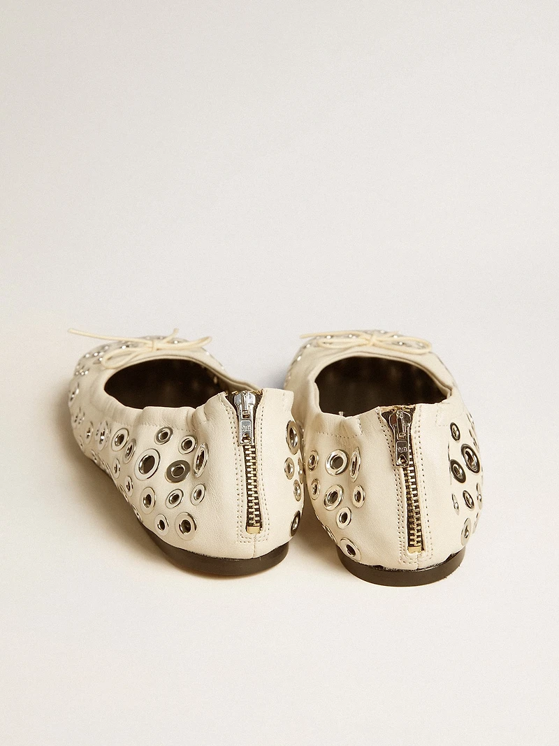 Amy ballet flats nappa leather with silver colored studs