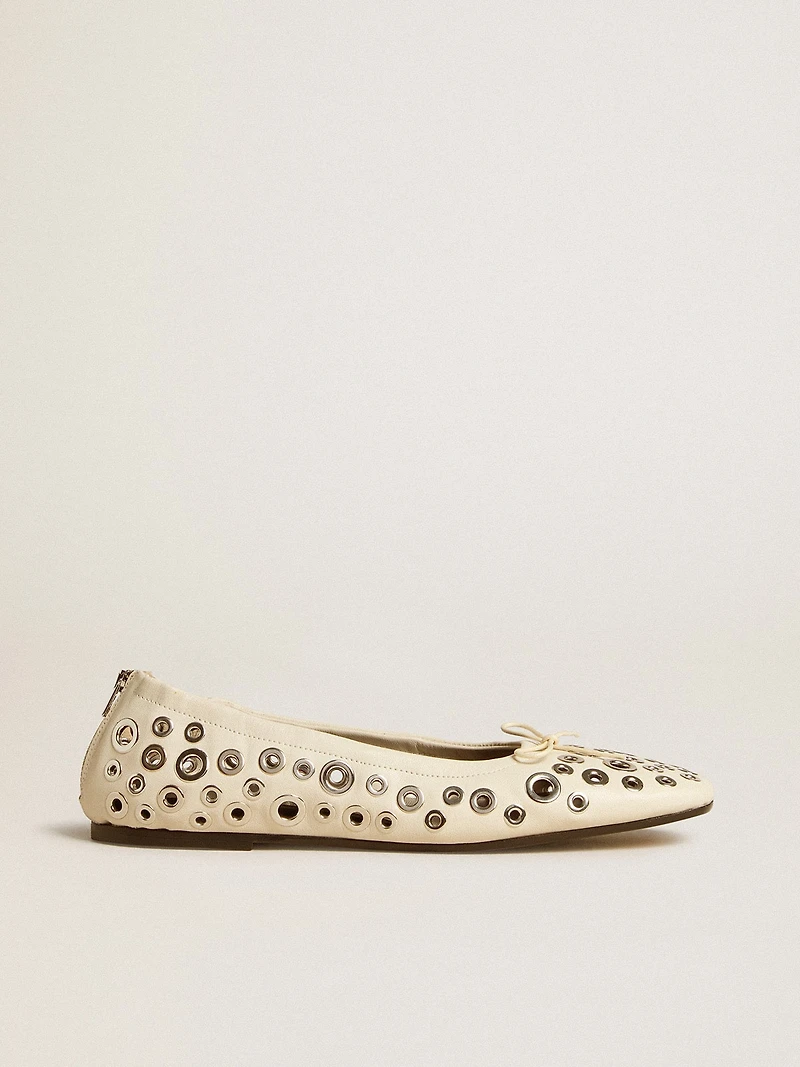 Amy ballet flats nappa leather with silver colored studs