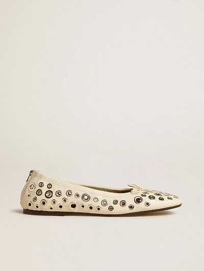 Amy ballet flats nappa leather with silver colored studs