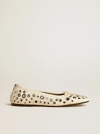 Amy ballet flats nappa leather with silver colored studs