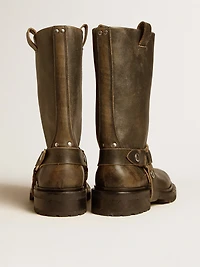 Kurt boots black leather with silver buckle