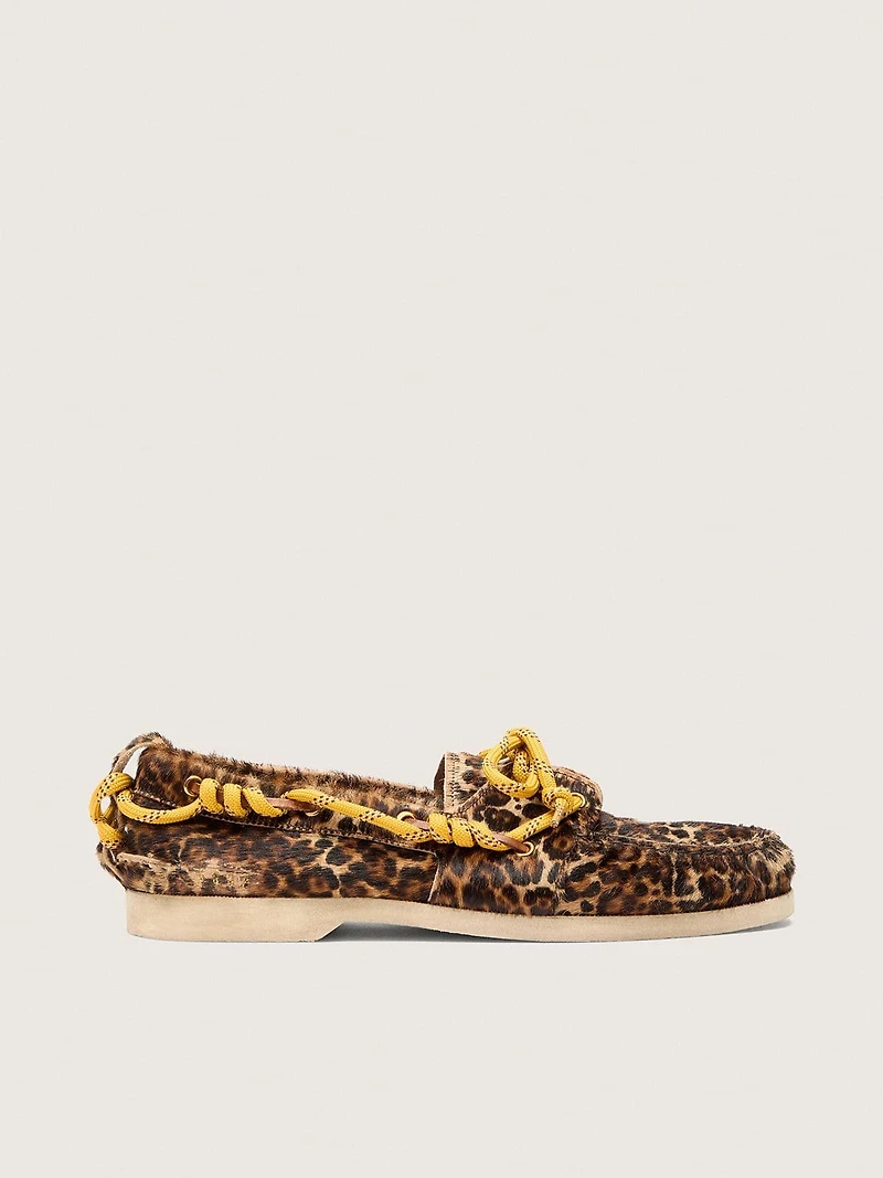 Women's Cruise loafer leopard-print pony skin