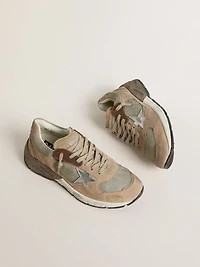 Women's Dad-Star beige mesh and suede with silver leather star
