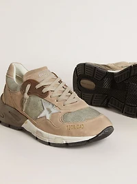 Women's Dad-Star beige mesh and suede with silver leather star