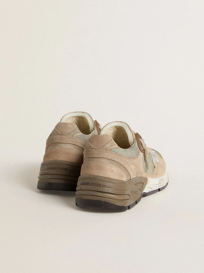 Women's Dad-Star beige mesh and suede with silver leather star