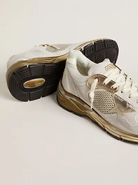 Women's Dad-Star mesh and white suede with gold foiled star