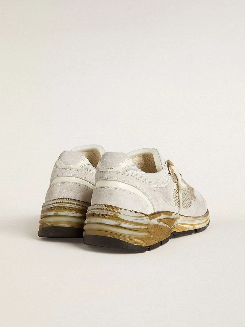 Women's Dad-Star mesh and white suede with gold foiled star