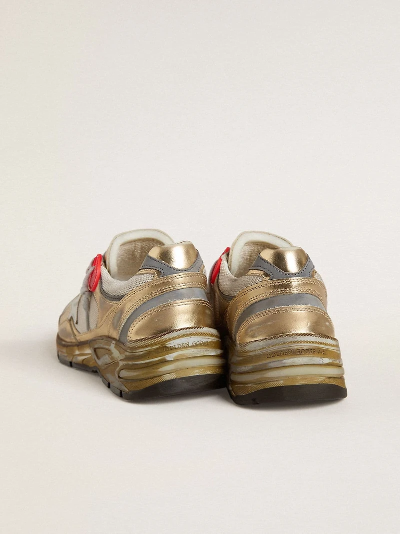 Women's Dad-Star mesh and gold foiled leather with white star