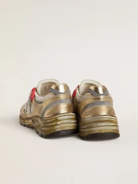 Women's Dad-Star mesh and gold foiled leather with white star