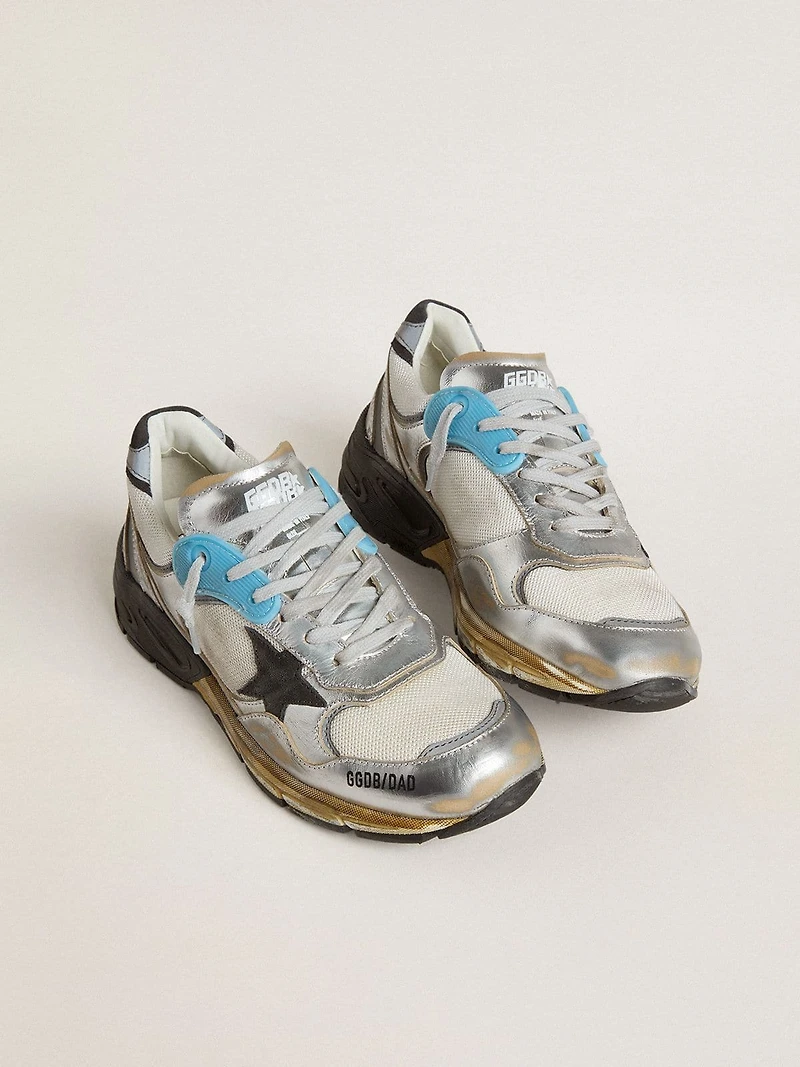 Women's Dad-Star mesh and silver foiled leather with black suede star