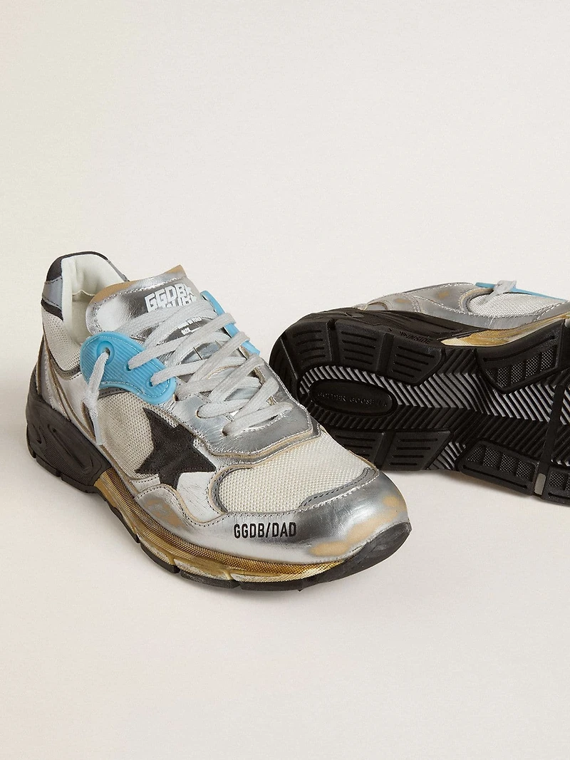 Women's Dad-Star mesh and silver foiled leather with black suede star