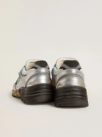 Women's Dad-Star mesh and silver foiled leather with black suede star