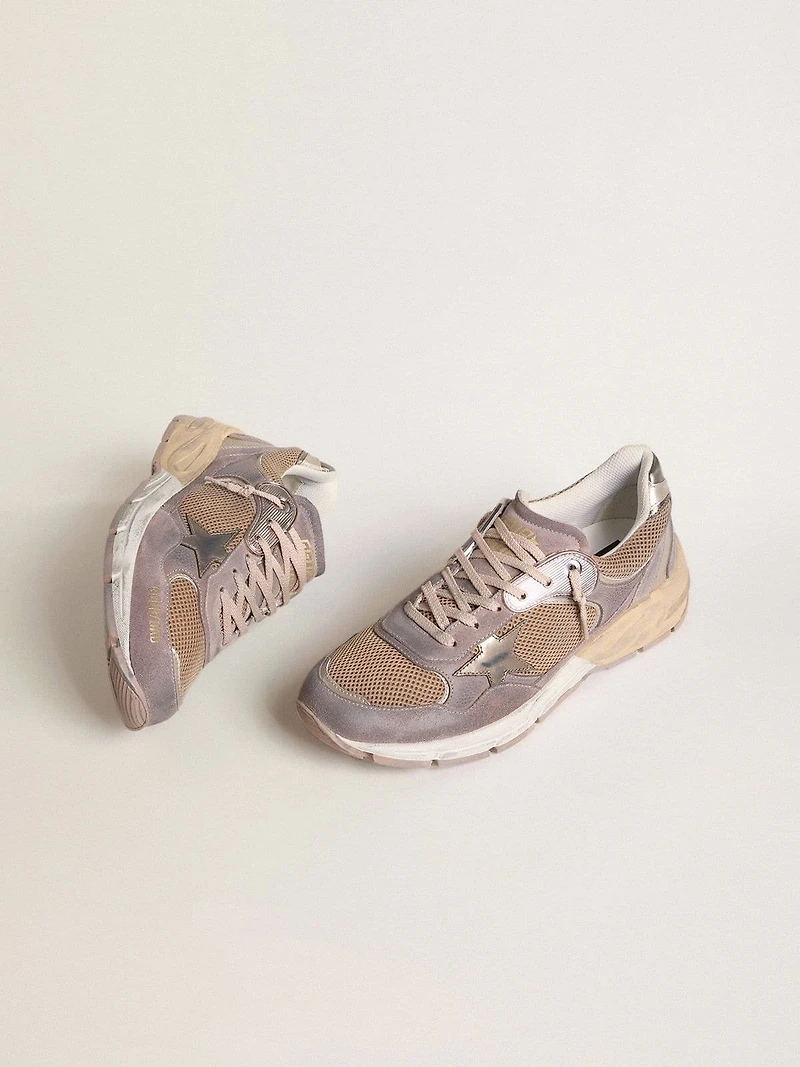 Women's Dad-Star lilac suede and mesh with laminated leather star heel tab