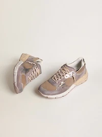 Women's Dad-Star lilac suede and mesh with laminated leather star heel tab